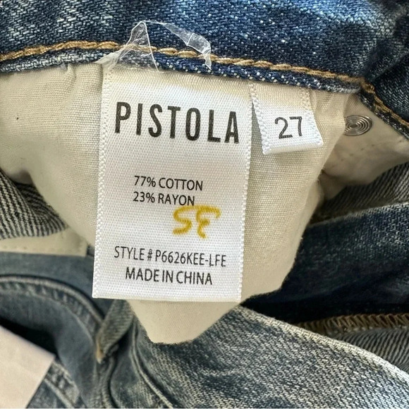 Pistola Presley High Rise Relaxed Roller Distressed Denim Jeans Size 27 NWT - Picture 6 of 12
